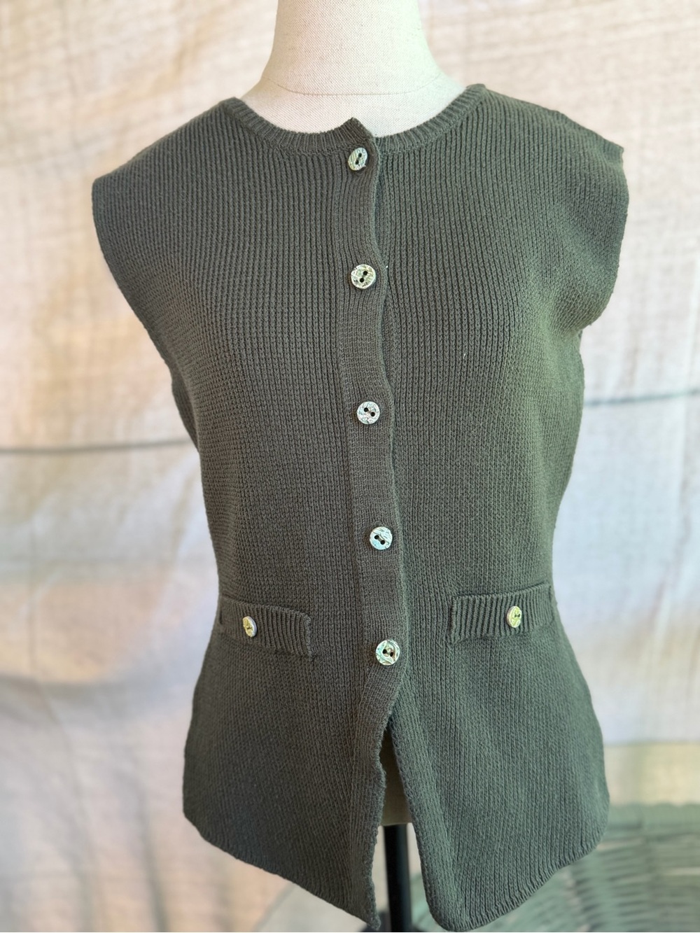 Song of Style Olive Green Ribbed Knit Vest